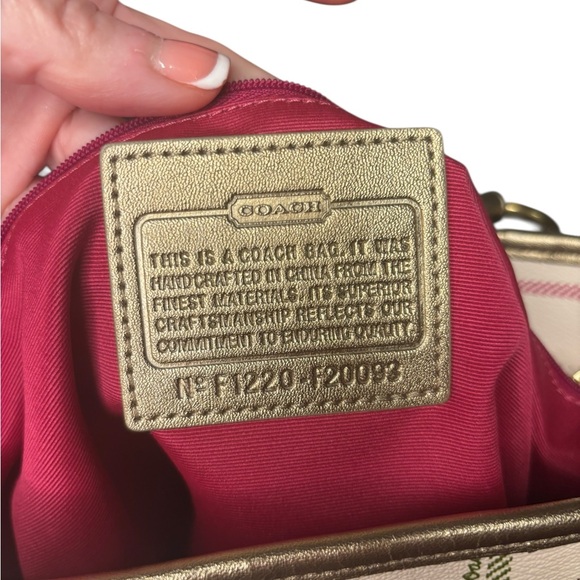 Coach Plaid Peyton Tattersall Zip Tote F20083 Multicolor Spring Bag Gold Trim - Picture 7 of 11